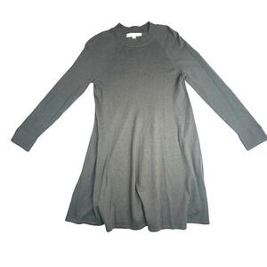 LOFT Petite Mock Neck Long Sleeve A Line Sweater Dress Gray Size SP